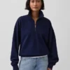 Jersey oversize de peso grueso con cremallera de un cuarto para adulto