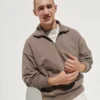 Jersey oversize de peso grueso con cremallera de un cuarto para adulto