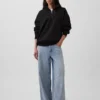 Jersey oversize de peso grueso con cremallera de un cuarto para adulto