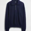 Jersey oversize de peso grueso con cremallera de un cuarto para adulto