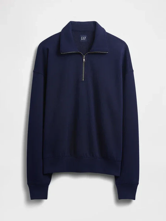 Jersey oversize de peso grueso con cremallera de un cuarto para adulto