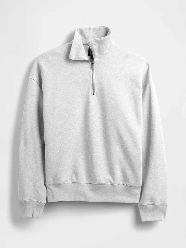 Jersey oversize de peso grueso con cremallera de un cuarto para adulto