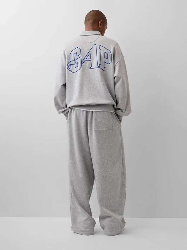 Jersey oversize de punto grueso con cremallera de un cuarto de GAP × Awake Ny