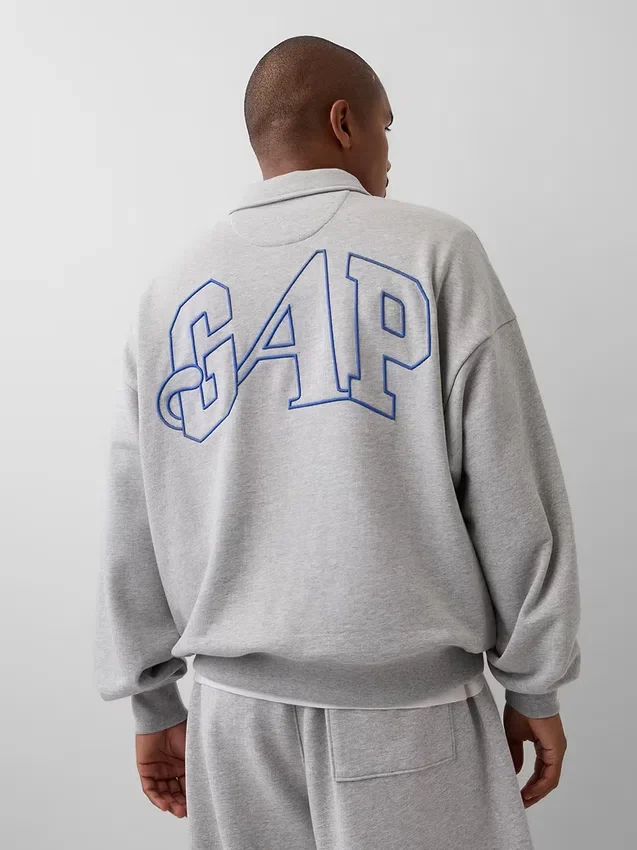 Jersey oversize de punto grueso con cremallera de un cuarto de GAP × Awake Ny