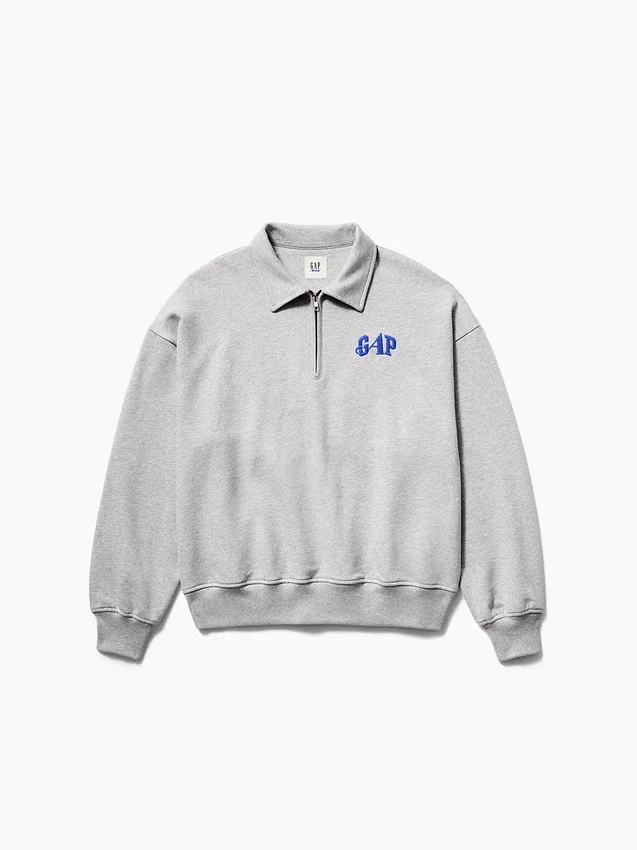 Jersey oversize de punto grueso con cremallera de un cuarto de GAP × Awake Ny