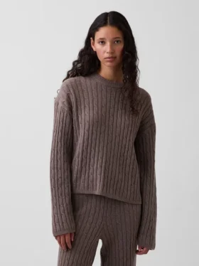 Jersey oversize de punto trenzado CashSoft