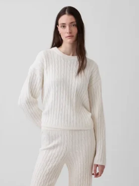 Jersey oversize de punto trenzado CashSoft