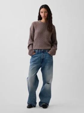 Jersey oversize de punto trenzado CashSoft