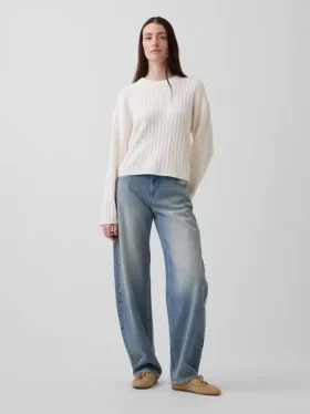 Jersey oversize de punto trenzado CashSoft