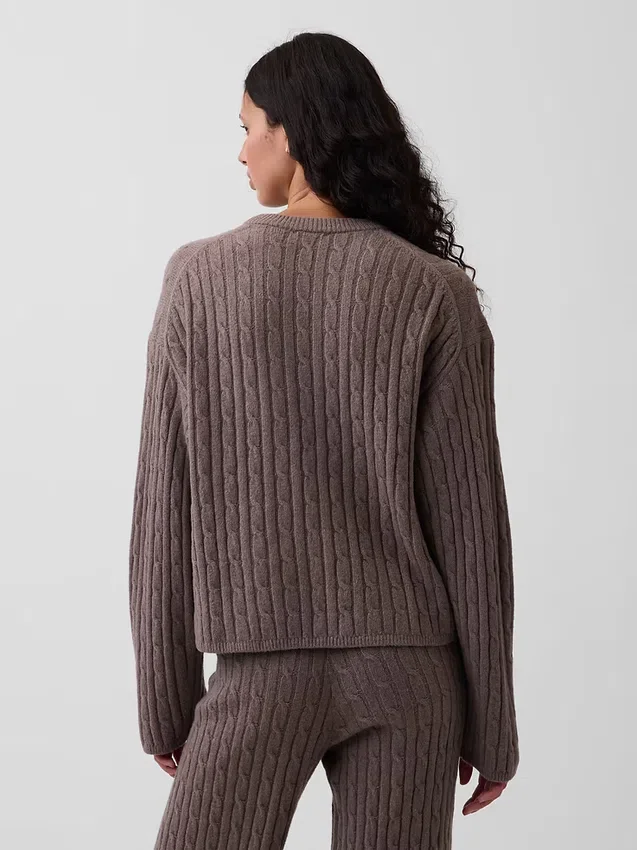 Jersey oversize de punto trenzado CashSoft