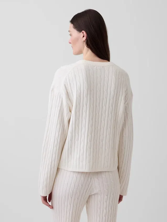 Jersey oversize de punto trenzado CashSoft