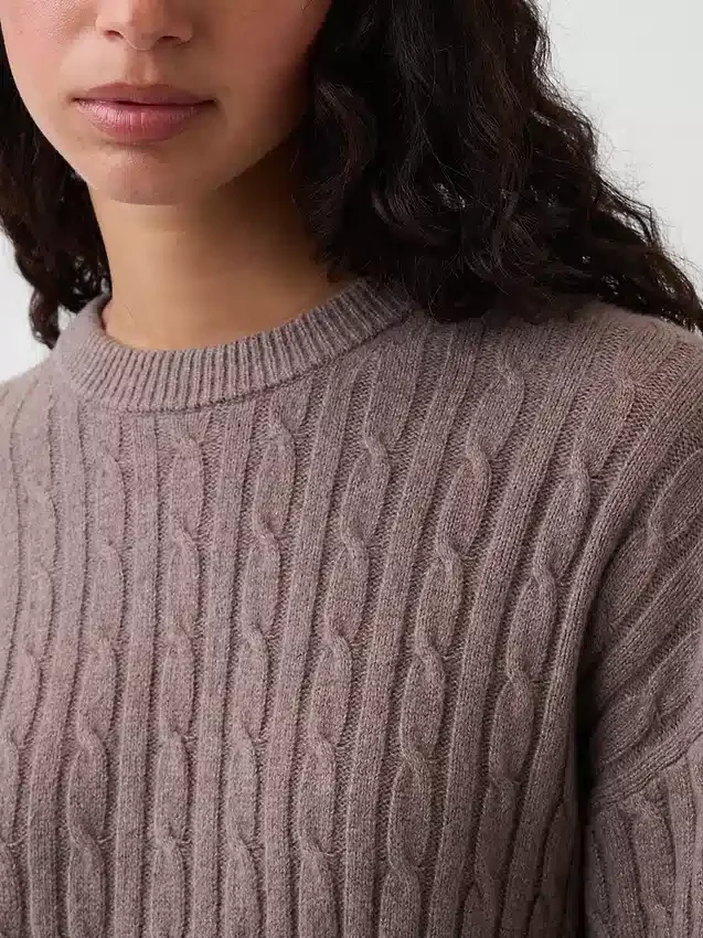 Jersey oversize de punto trenzado CashSoft