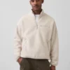 Jersey oversize de sherpa con media cremallera