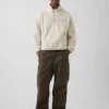 Jersey oversize de sherpa con media cremallera