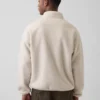 Jersey oversize de sherpa con media cremallera
