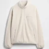 Jersey oversize de sherpa con media cremallera