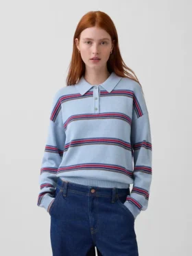 Jersey polo holgado 100 % algodón