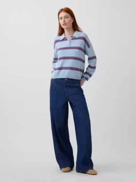 Jersey polo holgado 100 % algodón