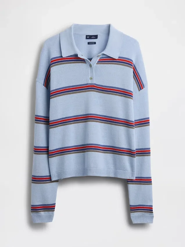 Jersey polo holgado 100 % algodón