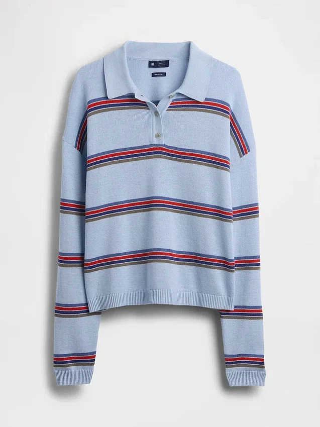 Jersey polo holgado 100 % algodón