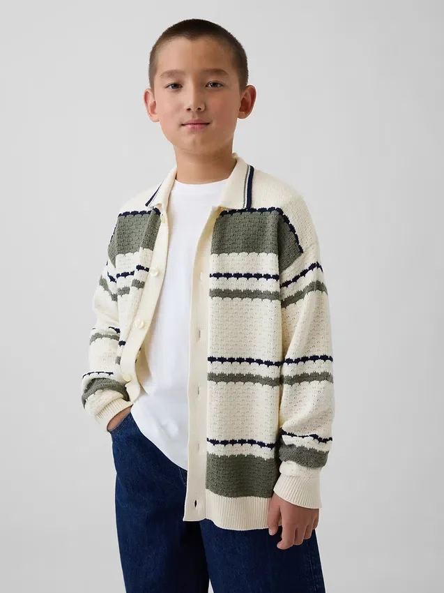 Jersey tipo polo holgado para niño