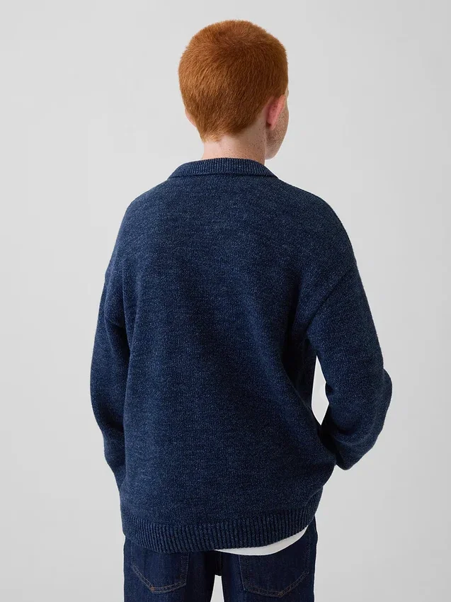 Jersey tipo polo holgado para niño