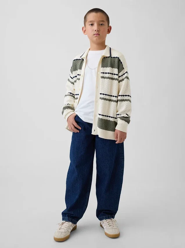 Jersey tipo polo holgado para niño