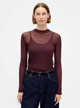 Jersey transparente de cuello alto