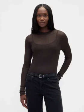 Jersey transparente de cuello alto