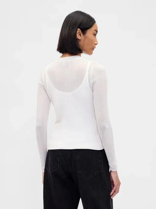 Jersey transparente de cuello alto