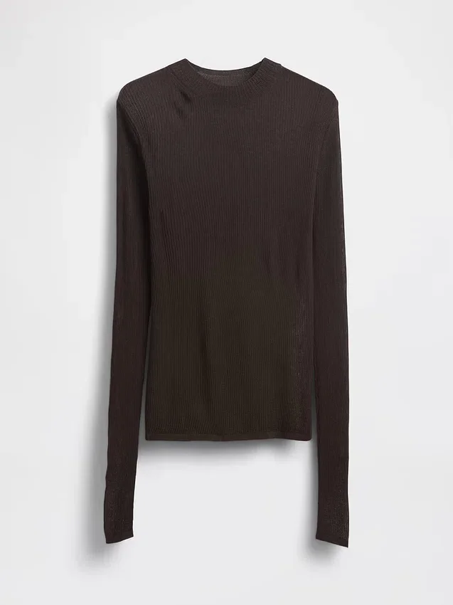 Jersey transparente de cuello alto