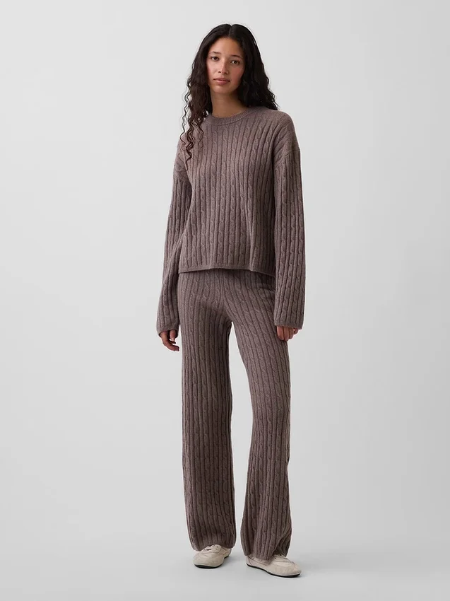 Jersey oversize de punto trenzado CashSoft