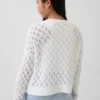 Jerséu de cuello redondo oversize de punto de ganchillo para niño