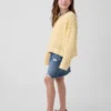 Jerséu de cuello redondo oversize de punto de ganchillo para niño