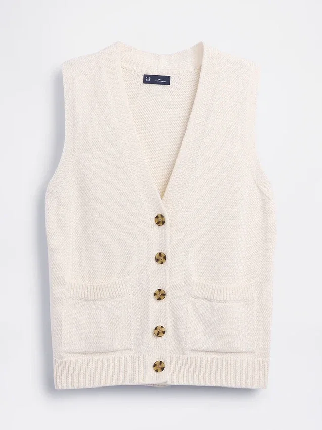 Jerséu de punto con bolsillos, 100 % algodón