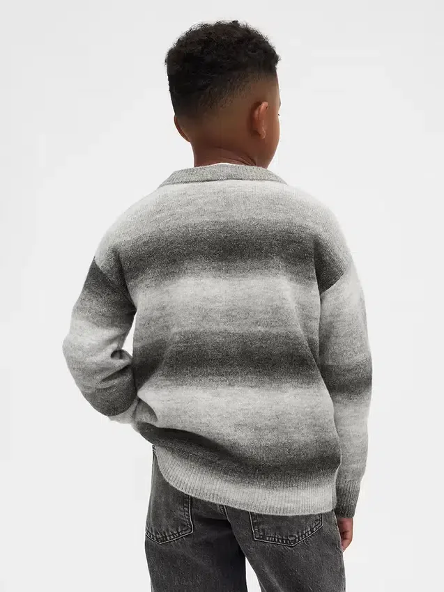 Jerséu holgado de cuello redondo para niño con efecto «space-dye»
