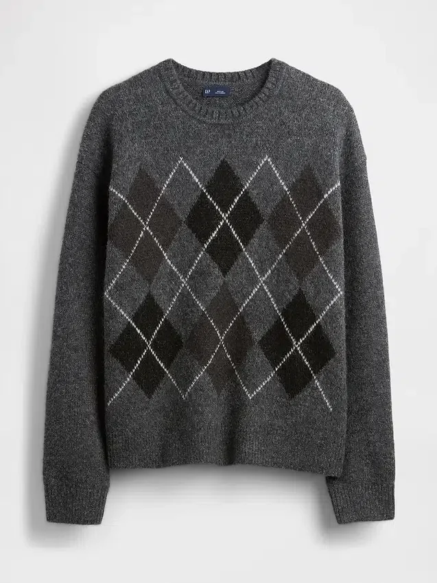 Jerséu holgado de mezcla de lana con diseño Argyle