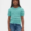 Jerséu infantil con puntadas mixtas y bordes festoneados