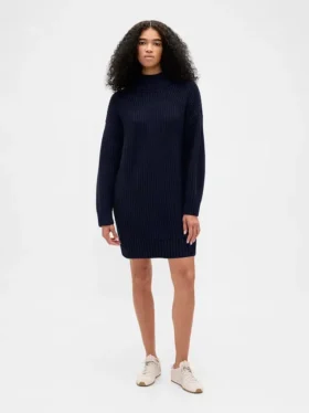 Jerséu mini de punto con cuello alto oversize