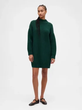 Jerséu mini de punto con cuello alto oversize
