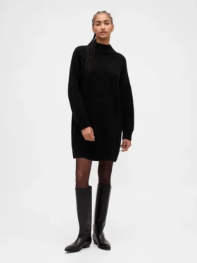 Jerséu mini de punto con cuello alto oversize