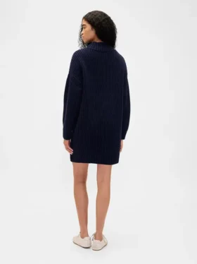 Jerséu mini de punto con cuello alto oversize