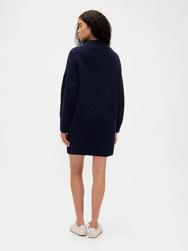 Jerséu mini de punto con cuello alto oversize