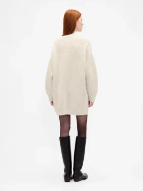 Jerséu mini de punto con cuello alto oversize