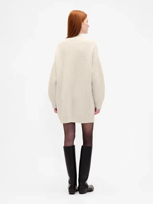 Jerséu mini de punto con cuello alto oversize