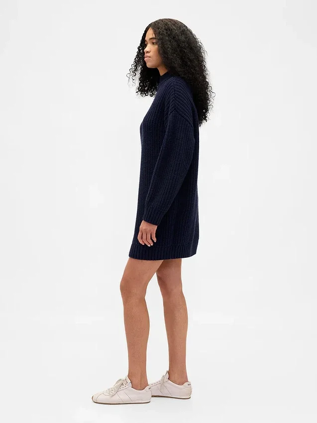 Jerséu mini de punto con cuello alto oversize