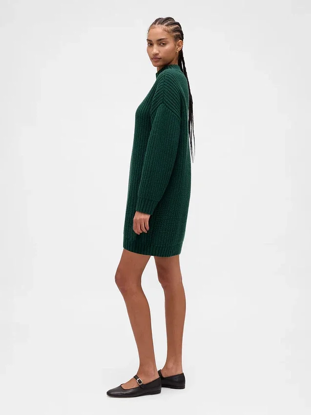 Jerséu mini de punto con cuello alto oversize