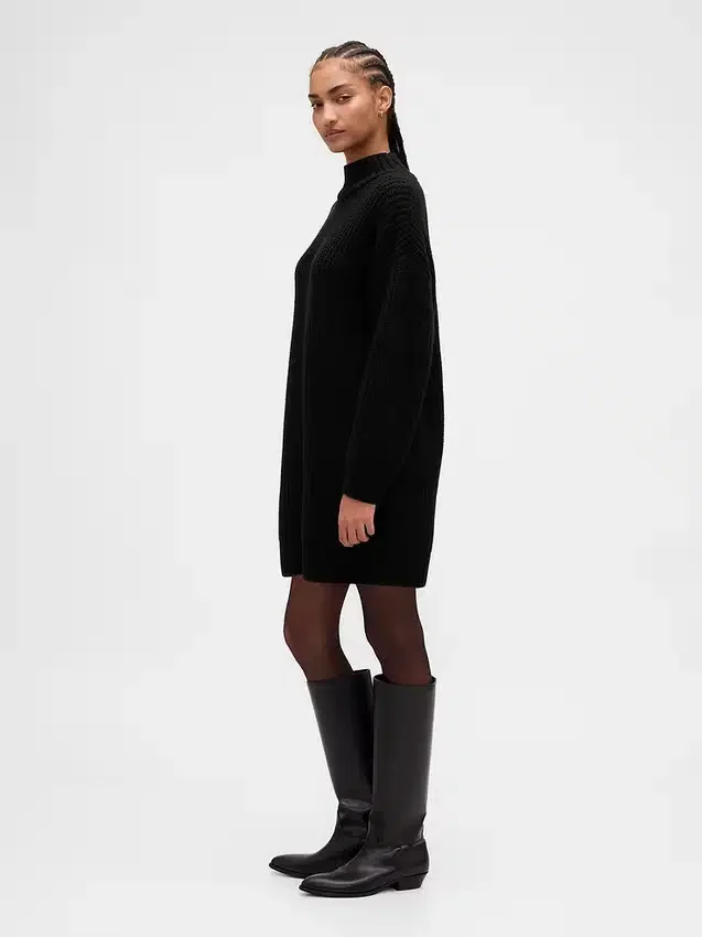 Jerséu mini de punto con cuello alto oversize