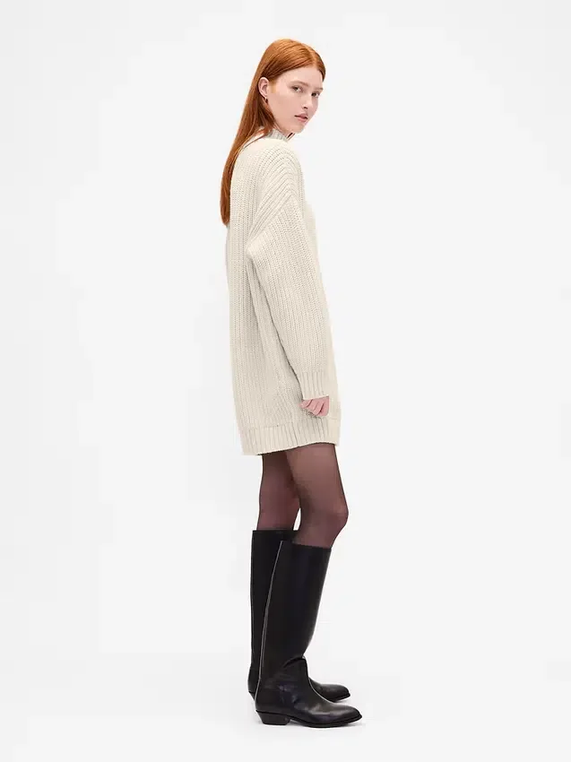 Jerséu mini de punto con cuello alto oversize