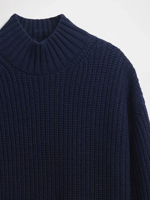 Jerséu mini de punto con cuello alto oversize
